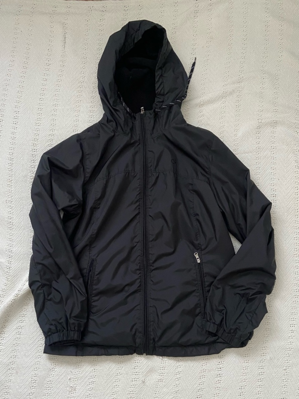 Calvin Klein Black Hooded Windbreaker